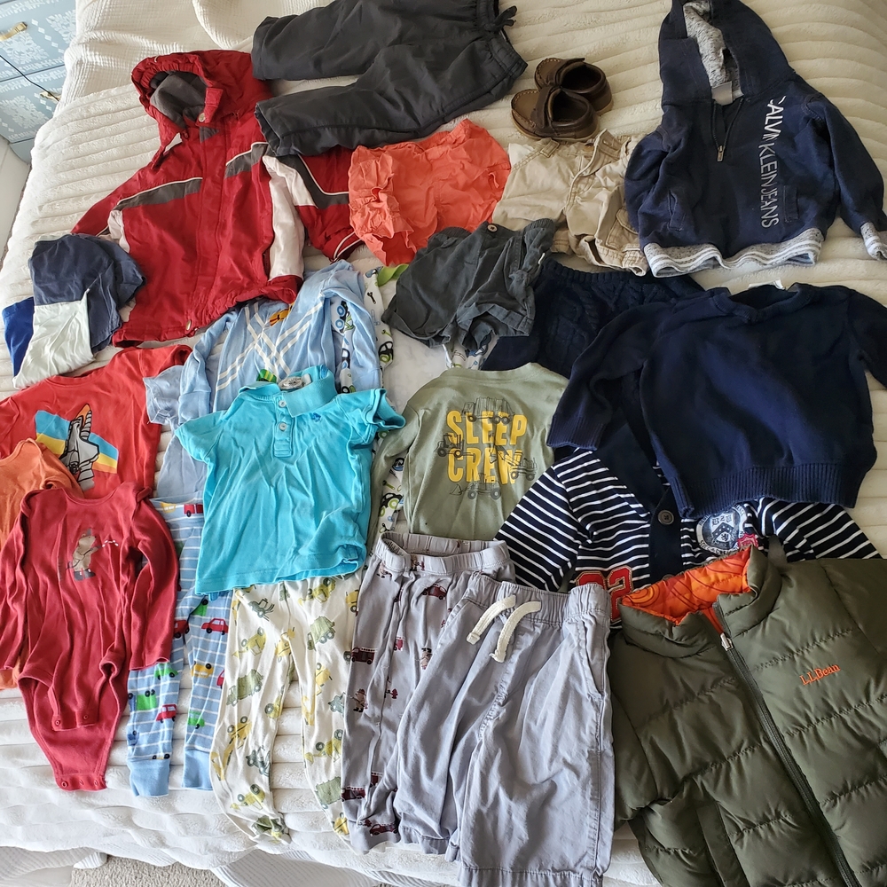 Toddler Boy Lot 30 Piece Kids Clothing Bundle